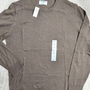 NWT Old Navy Men's Knit Pullover Size M Chocolate Crew Neck Long Sleeve